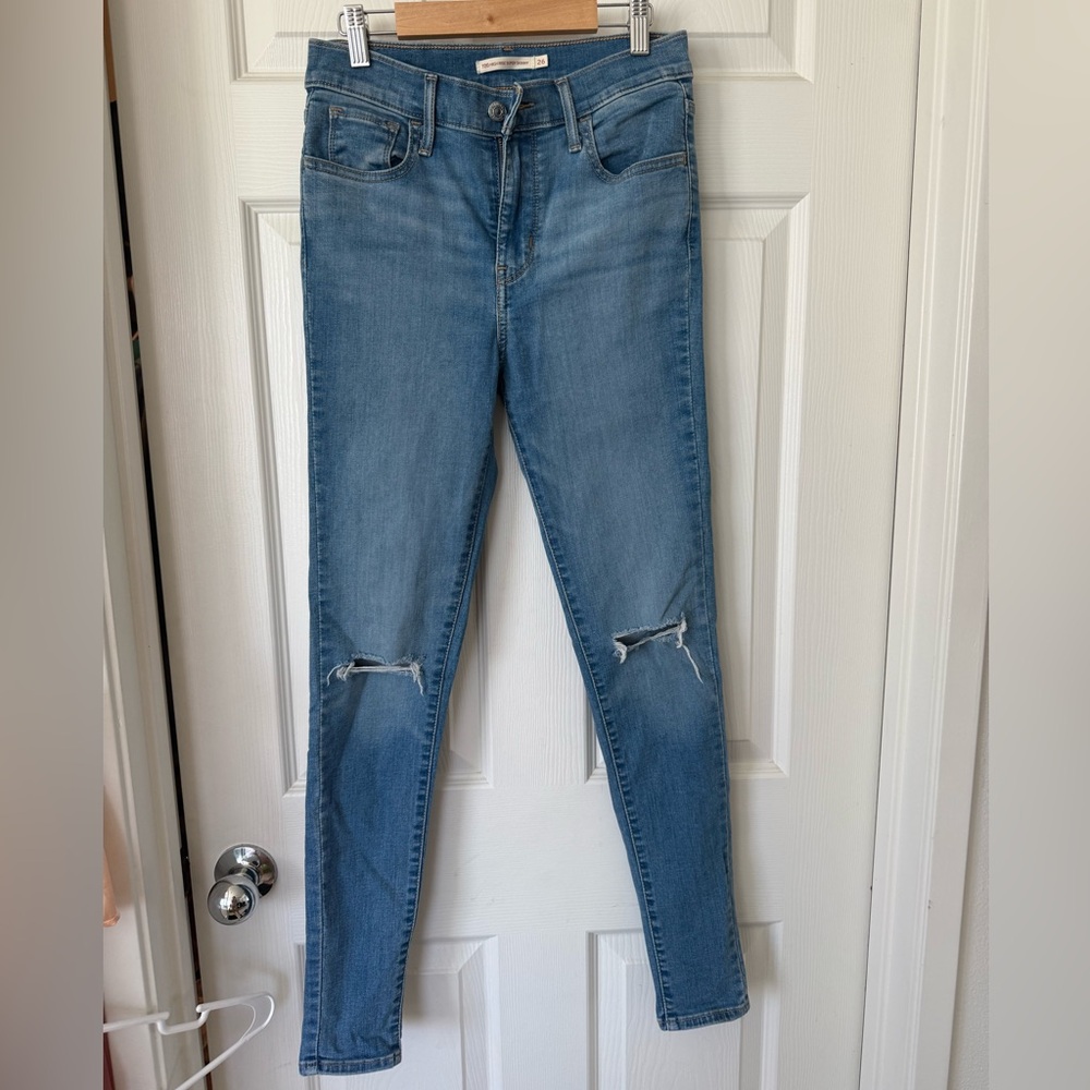 Levi's Light Blue Ripped Skinny Jeans
